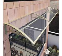 Polycarbonate Door Canopy & Window Awning Arch Design Aluminum Bracket Rain Protection for Front Door Sunshade Entrance Cover (80x470cm/31x185)
