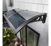 Polycarbonate Front Door Canopy, UV-Protection Awning for Outdoor Windows, Garden and Veranda Rain Shelter, 80 x 480 cm, Grey - Durable & Stylish Design