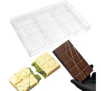 Polycarbonate Mold For Dubai Chocolates Making 3-Cavities Deep Filled Break Apart Chocolate Molds for Dubai Bars Candy Energy Bar Maker Candy Mould