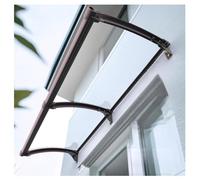 Polycarbonate Outdoor Door Awning Canopy UV-Resistant Rain & Snow Protection Hollow Sheet Patio Cover with Silver Bracket Front Porch Sun Shade (22.4x51 in)