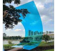 Polycarbonate Plastic Sheet,1.2mm Thick Blue Clear Polycarbonate Panel Roofing Sheets,PC Endurance Board(6 x 4.92ft)