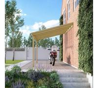 Polycarbonate Roof Car Port 2 Post, Wood, L200 x W290 cm - Light Green Rutland County Garden Furniture Ltd Light Green One Size