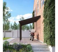 Polycarbonate Roof Car Port 2 Post, Wood, L250 x W290 cm, Rustic Brown Rutland County Garden Furniture Ltd Brown One Size