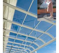Polycarbonate sheet 0.04"/1mm Thick Clear lexan Plastic Roofing Outdoor Greenhouse Rolled Sheet Uv Protection Rain Pergola Roof Panels Cuts Easily Suitable(Clear,0.6x12m/2x39.4ft)