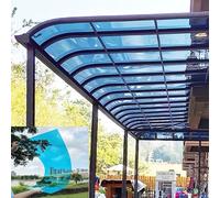 Polycarbonate sheet 0.04"/1mm Thick Clear lexan Plastic Roofing Outdoor Greenhouse Rolled Sheet Uv Protection Rain Pergola Roof Panels Cuts Easily Suitable(Blue,0.6x12m/2x39.4ft)