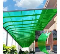 Polycarbonate sheet 0.04"/1mm Thick Clear lexan Plastic Roofing Outdoor Greenhouse Rolled Sheet Uv Protection Rain Pergola Roof Panels Cuts Easily Suitable(Green,0.6x12m/2x39.4ft)