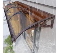 Polycarbonate Sunlight Protection Patio Canopy, Modern Outdoor Window Canopy Sun shetter, Front Door Awning Canopy with Aluminum Bracket, mute Door Canopy Cover,UV Rain Snow Protection. ( Color : Brow