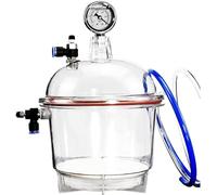 Polycarbonate Vacuum Desiccator, 150mm Double Valve Lab Vacuum Dryer Jar with Negative Pressure Plus Air Meter for Laboratory Research Vacuum Drying Storage.
