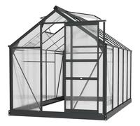 Polycarbonate Walk-In Garden Greenhouse Aluminium Frame with Slide Door 6 x 10ft