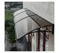 Polycarbonate Window Door Awning Canopy, Rain & Snow Protection, For Outdoor, Front Door, Entrance, Porch, Patio, Deck(Grey,80x300cm/32x118in)