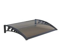 Polycarte Patio Door ning Canopy | UV Rain & ow Protect for Front Doors Porches & Gardens | Hollow Sheet with Black Bracket (Brown 60x240cm/23x95in)