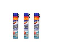 Polycell Expanding Foam Filler Spray Gap Filler 825ml - 3 Pack