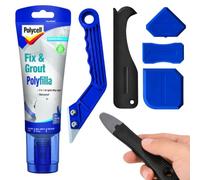 Polycell Fix & Grout Polyfilla 330g Bundle with Grout Tool Kit, Tile Grout Repair Kit, Grout Filler, Grout Remover Tool, Sealant Finishing Tools, Waterproof Bathroom & Kitchen Tile Repair