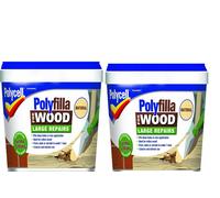 Polycell Polyfilla 2 Part Wood Filler For Large Repairs Natural 750g - 2 Pack