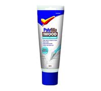 Polycell Polyfilla Wood Filler for General Repairs, Ready Mixed Interior & Exterior Wood Filler, Quick Dry, Sandable, Paintable, Crack Resistant, (330g Tube)