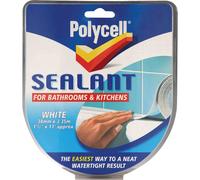 Polycell White Sealant Strip for Bathroom and Kitchen 41mm