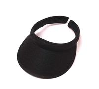 Polychrome Sun Visors for Women Men, Wicking UV Protection Sport Cap, Long Adjustable, Hat for Golf Cycling Fishing Tennis Running Jogging, Black