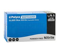 Polyco Bodyguards 4 Blue (XL) Nitrile Powder Free Disposable Gloves GL8955 100 Large