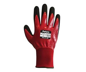 Polyco GIO/09 Grip It Oil Seamless Nylon Glove with Dual Nitrile Coating Size 9