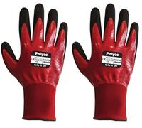 Polyco GIO/09 Grip It Oil Seamless Nylon Glove with Dual Nitrile Coating, Size 9 (Pack of 2)