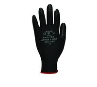 Polyco P Grip X-Small Close Fitting Glove with Hard Wearing Polyurathane Coating - Black