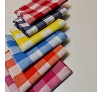 Polycotton 1" Gingham Check Fat Quarter Fabric Bundle of 6 (50x50cm) 6 Colours