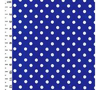 Polycotton Craft Fabric Material Spots Royal Blue, 1/2Mtr 110cmx50cm