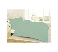 Polycotton Duvet Quilt Cover Set With Matching Pillowcases Plain Dyed Bedding Double Bed Size, Mint
