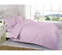 Polycotton Duvet Quilt Cover Set With Matching Pillowcases Plain Dyed Bedding King Bed Size, Pink