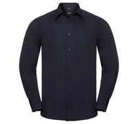 Polycotton Easy-Care Long-Sleeved Formal Shirt Russell Collection Navy L