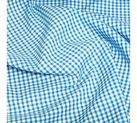 Polycotton Fabric 1/8" Gingham Check Material Dress Craft School Uniform - Turquoise (Price Per Metre)