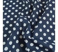 Polycotton Fabric 10mm Polka Dots Spots Spotty - Navy (Price Per Metre)