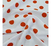 Polycotton Fabric 26mm Polka Dots Spots Spotty Craft Dress - Red on White (Per Metre)