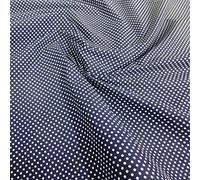 Polycotton Fabric 2mm Polka Dots Spots Dress Craft - Navy (Per Metre)