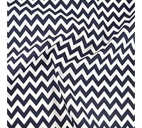 Polycotton Fabric 6mm Zig Zag Chevron Stripes Craft - Navy (Price Per Metre)