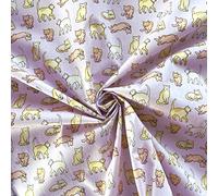 Polycotton Fabric Cat Kittens Cats Animals Pets (per metre) (Lilac)