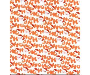 Polycotton Fabric Christmas Santa Ho Ho Snowflakes Festive Xmas (Per Metre)