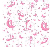 Polycotton Fabric Magical Fairies Fairy Wishes Fantasy Craft Material Pink (Per Metre)