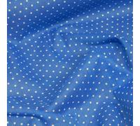 Polycotton Fabric Pin Spot Polka Dots Dotty Dress Craft Poly Cotton (Sold Per Metre) (Blue)