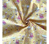 Polycotton Fabric Treasure Hunt Pirates Pirate Ship Nautical Kids Nursery (per metre) (Yellow)