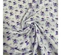 Polycotton Fabric Turquoise Dots & Roses *Sold Per Metre* 113cm Wide (Dotty Rose - Purple) (Fat Quarter)