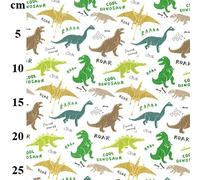Polycotton Fabric x 110cm - Assorted Dinosaurs - Sewing Home Craft Children (1 Metre)