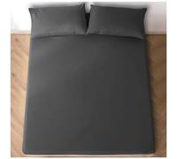Polycotton Fitted Sheets Super King, Easy To Fit Finest Bedding Sheet With Elasticated Corners, Charcoal