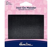 Polycotton Mender Iron On, 9x24cm - Black