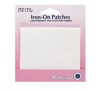 Hemline Polycotton Iron-On Mender 9 x 24 cm White