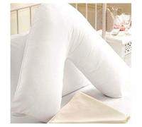 Polycotton Non Iron V Pillow Case| Breathable Anti Allergy Neck Back Support Pillow Cover | V Shaped White Pillowcase for Orthopedic Maternity Nursing Pillows