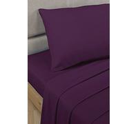 Polycotton Percale - Fitted Sheet - Aubergine - Super King