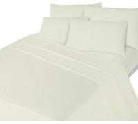 Polycotton Pillowcases Pair (Cream); 50cm x 75cm, Easy Care, 180 Thread Count Soft & Breathable Pillow Cover (Pack 2)