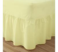 Polycotton Plain Fitted Valance Sheet - Single, Lemon