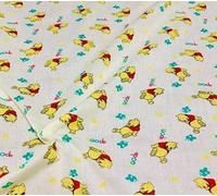 Polycotton Printed Dress Fabric with Cream Winnie The Pooh Design 114.3 cm - per metre